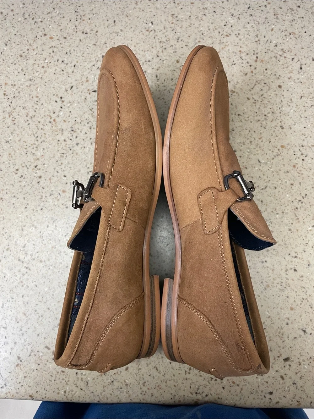 Steve Madden Tan Suede Bit-Detail Slip-On Loafers